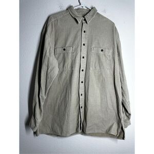 Vintage Mountain Express Corduroy Buttoned Shirt Shacket Mens Sz L Beige *Note